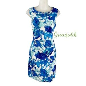 Calvin Klein Blue and White Starburst Floral Dress